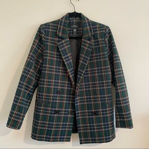 Tartan plaid oversize blazer jacket